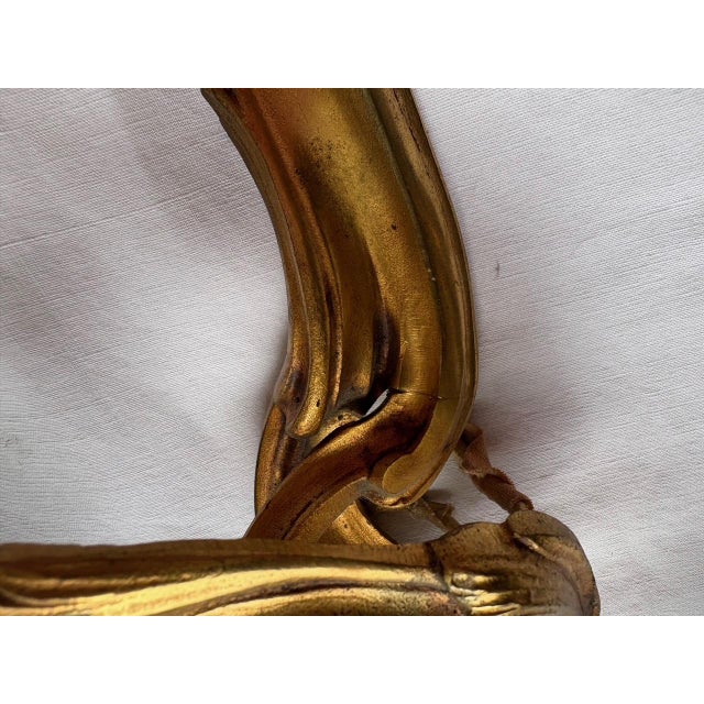 Mid-Century Louis XV Rocaille Style Gilt Bronze Sconces, France, Set of 2 For Sale - Image 12 of 18