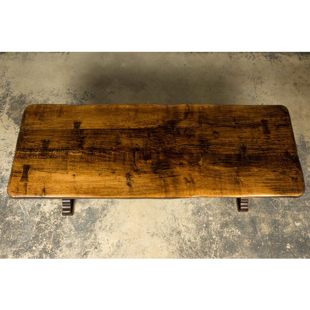 18th Century French Provincial Oak Refectory Trestle Dining Table For Sale - Image 4 of 18