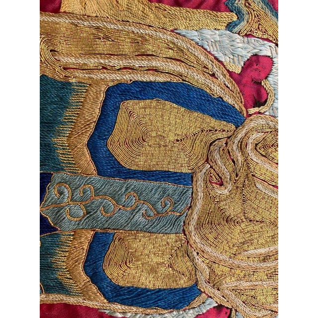 Antique Chinese Silk and Metal Embroidery For Sale - Image 3 of 13