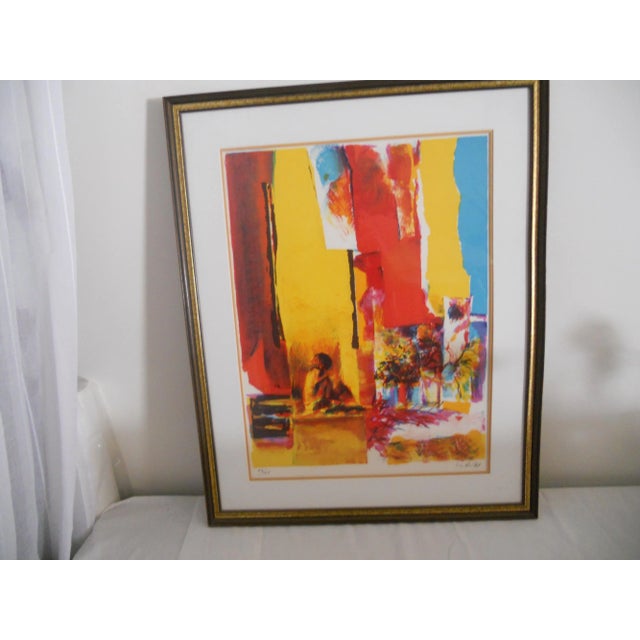 Abstract Nicola Simbari "Yellow Wall" Color Lithograph For Sale - Image 3 of 8
