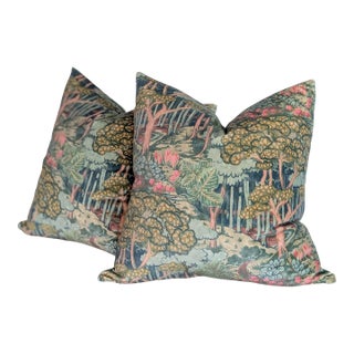 Gp & J Baker Ruskin Velvet Pillows in Emerald For Sale