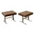 1970s Design Institute of America Chrome and Brown Mohair Rectangular Ottomans – a Pair For Sale