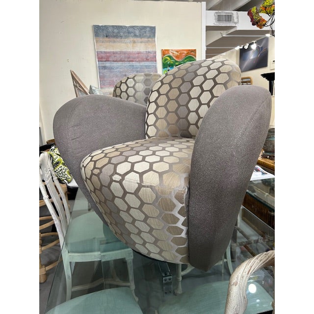 Weiman 20th Century Kagan Style Swivel Chairs by Weiman For Sale - Image 4 of 12