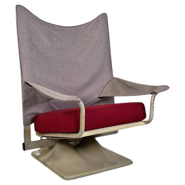 Italian AEO Armchair in Plastic and Fabric Steel by Paolo Deganello for Cassina, 1973 For Sale