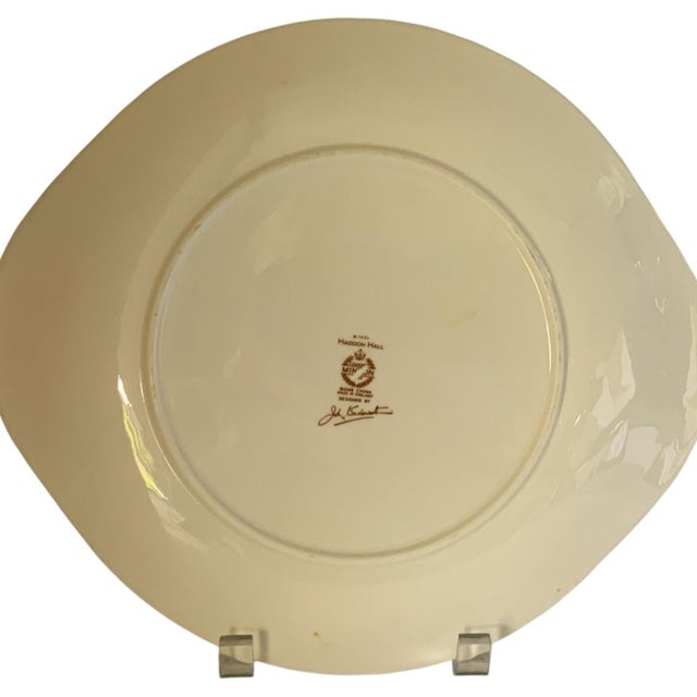 Green Vintage Minton Haddon Hall Medium Handled Cake Plate Fine Bone China Green England 1948-2011 For Sale - Image 8 of 8