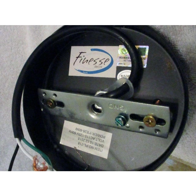 Metal Pair of Finesse Decor Pl-718 Wide Single Pendant Cognac Lamps For Sale - Image 7 of 9