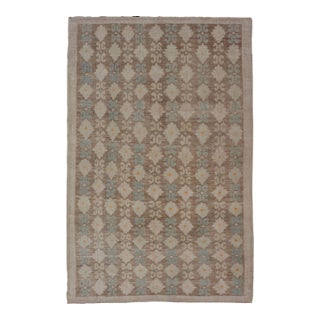 Vintage Turkish Tulu Rug With a Modern Design With All-Over Tribal Design 4'2 X 6'9 For Sale