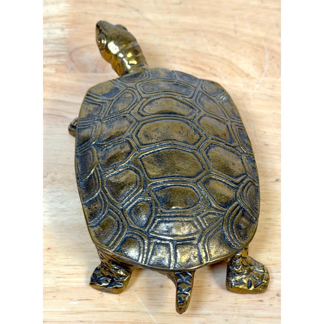 Italian Mid-Century Gilt & Patinated Bronze Turtle Hinged Box, circa 1960s For Sale - Image 16 of 18
