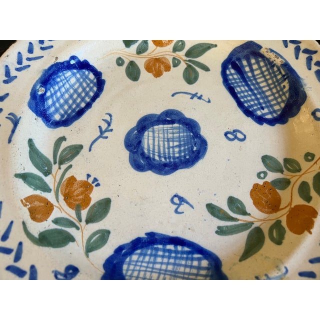 Spanish Antique Spanish Faience Plate Set, Hand Painted, Catalonia, Circa 1900 For Sale - Image 3 of 16