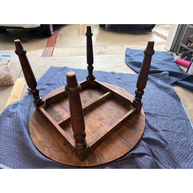 Antique Dutch Walnut Rough Sawn Round Table Early 20th C For Sale - Image 12 of 12