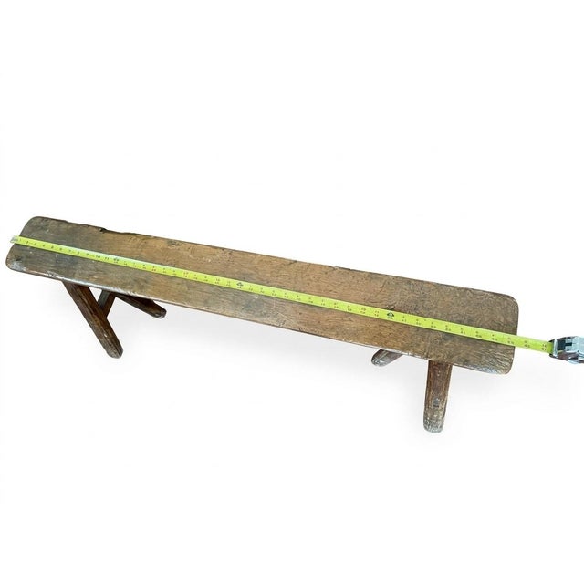Chinese Antique Chinese Provisional Elm Wood Bench For Sale - Image 3 of 6