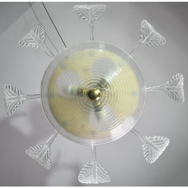 Transparent 1940s Lovely Art Deco Barovier E Toso Chandelier, Murano Glass For Sale - Image 8 of 14