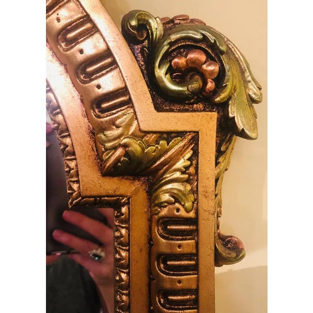 1930s Hollywood Regency Carved Wall Console or Over the Mantle Mirror For Sale - Image 5 of 13