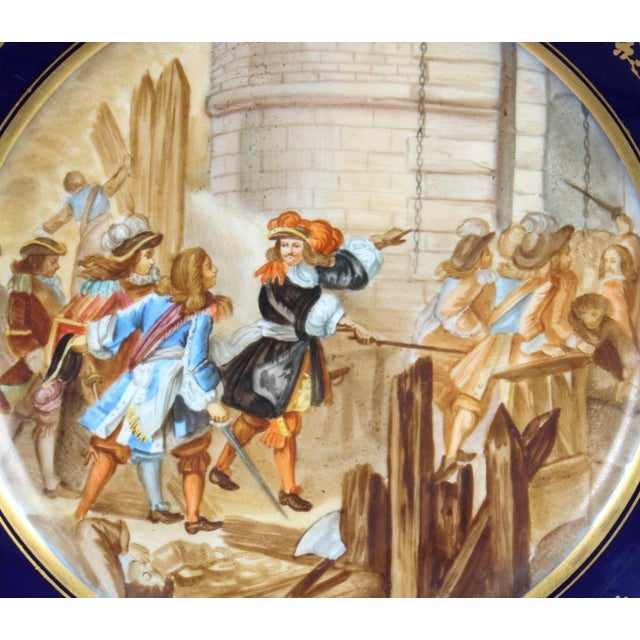 19th Century French Sevres Porcelain Prise de Valence Plate For Sale - Image 3 of 8