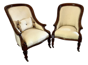 Set of Antique Victorian Mahogany Armchairs