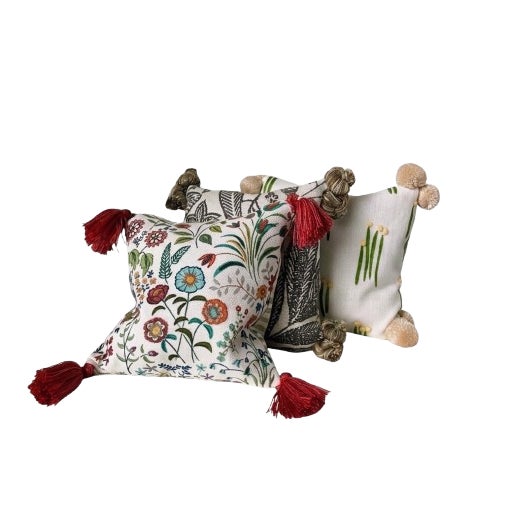 Liberty & Co, Schumacher, Chelsea Textiles, Brunschwig & Fils Lavender Filled Decorative Cushions - Set of 3 For Sale
