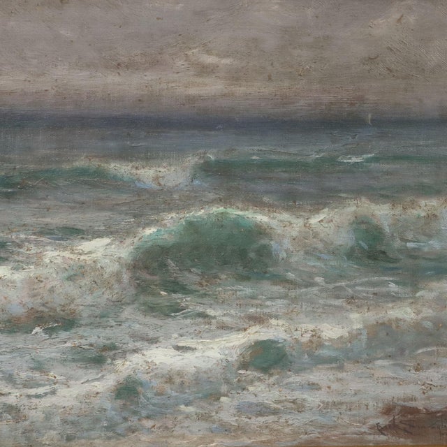 Modern Ercole Garavaglia, Riviera di Ponente, Varigotti, 1900s, Oil Painting on Cardboard, Framed For Sale - Image 3 of 12