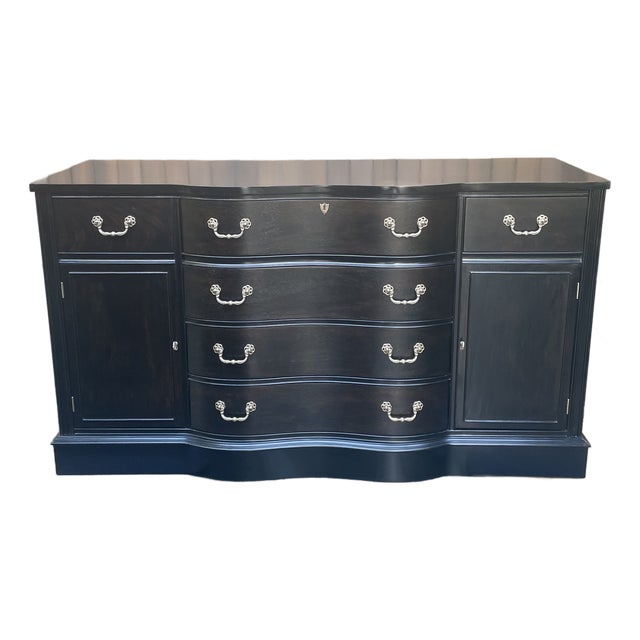 Vintage Black Mahogany Hepplewhite Buffet For Sale