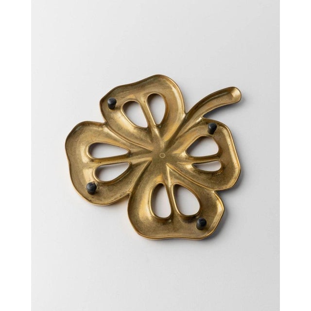 Vintage Leaf-Shaped Brass Coaster, Italy, 1960s For Sale - Image 9 of 13