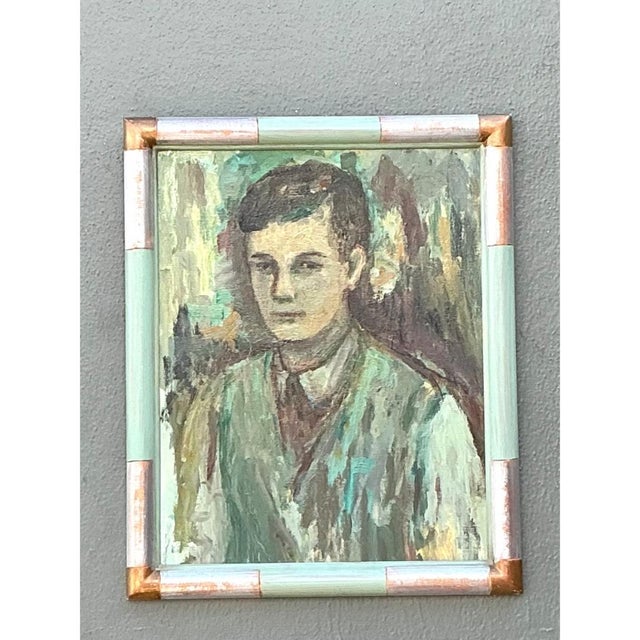 Vintage Framed Portrait Oil Painting For Sale In West Palm - Image 6 of 12