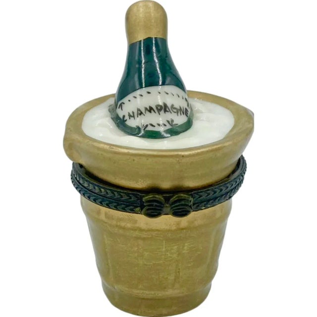 Late 20th Century Vintage Champagne Bottle Bucket Box Miniature For Sale - Image 9 of 12