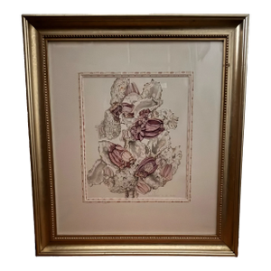 "Crustations De La Mer" Contemporary Watercolor Painting, Framed