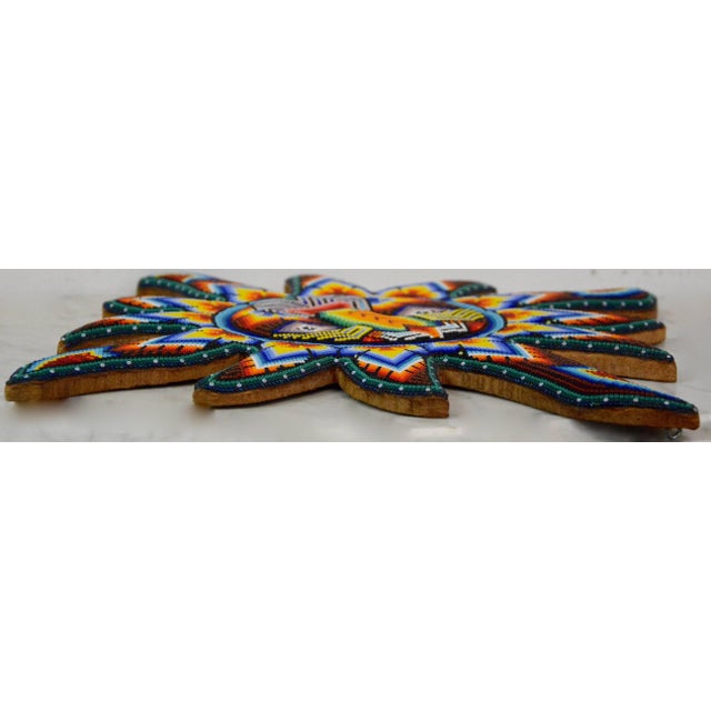 Mexican Huichol Hand Beaded Sun Wall Decor For Sale In Nashville - Image 6 of 7