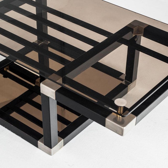 Iron and Smoked Glass Coffee Table, France, 1980s For Sale - Image 12 of 18