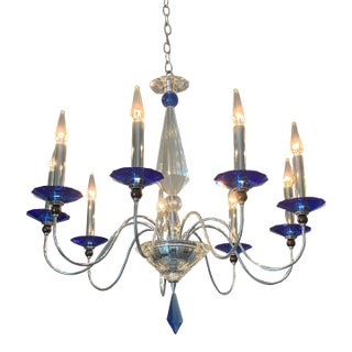 Schonbek Rhiannon Sapphire Crystal Chandelier - 9 Light For Sale