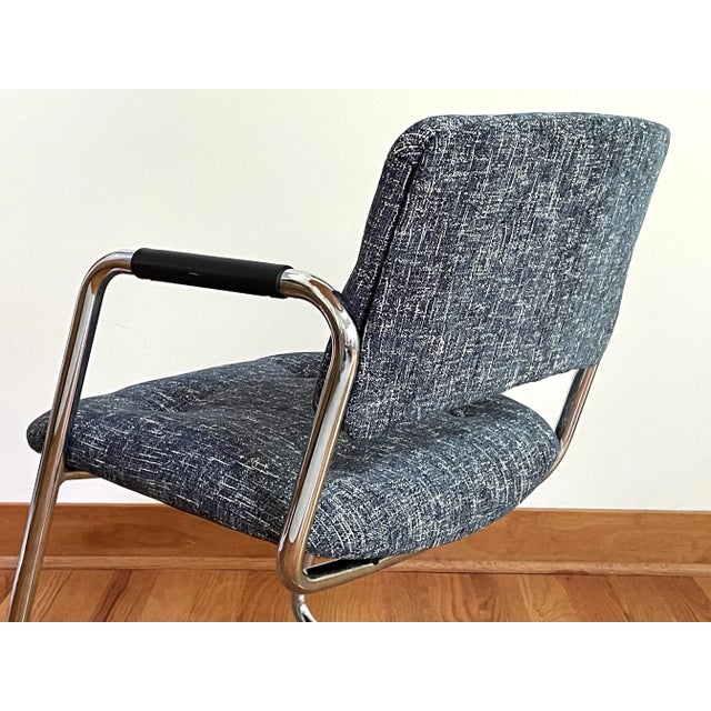 Metal Vintage Steelcase Cantilever Chair - Restored For Sale - Image 7 of 11