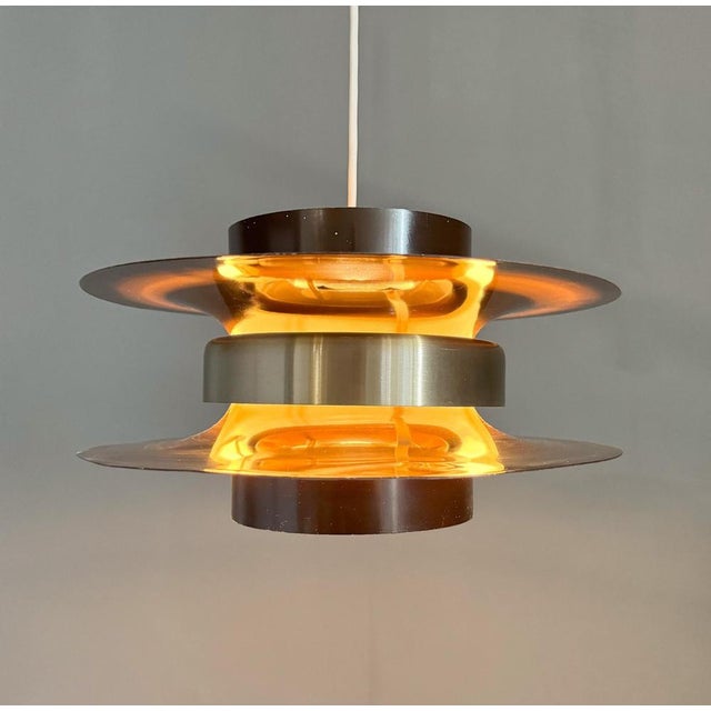 Vintage metal pendant light, made in germany in the 1970's. Bulb: 1 x e26 (e27). Us wiring compatible. up to 250v...
