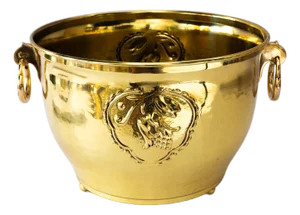 Art Deco Brass Palm Pot, 1920s