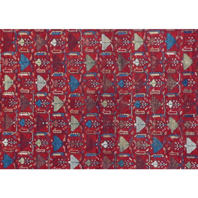Antique Red Patterned Afshar Rug 5' X 6'5'' For Sale In New York - Image 6 of 9