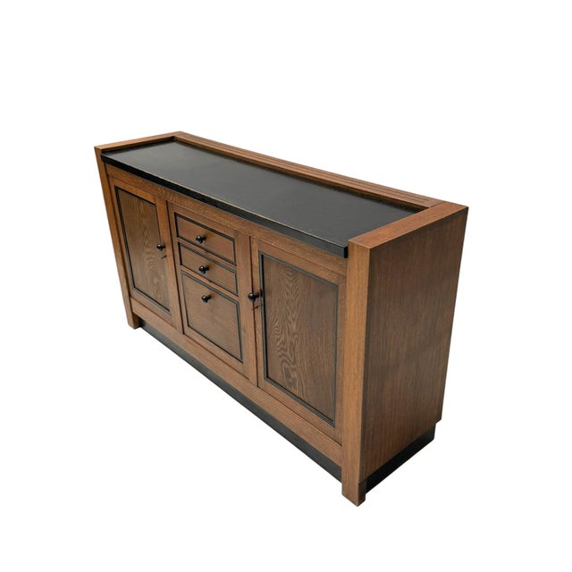 Wood Art Deco Dutch Oak Credenza by J.A. Muntendam, 1920s For Sale - Image 7 of 11