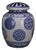 1960s Blue and White Chinese Porcelain Lidded Jar With Round Geometric Medallion Motifs For Sale