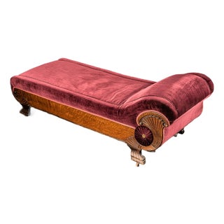 Antique Quarter Sawn Oak Chaise Lounge For Sale
