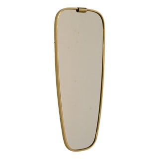 Mid-Century Mirror with Brass Frame, 1950s For Sale