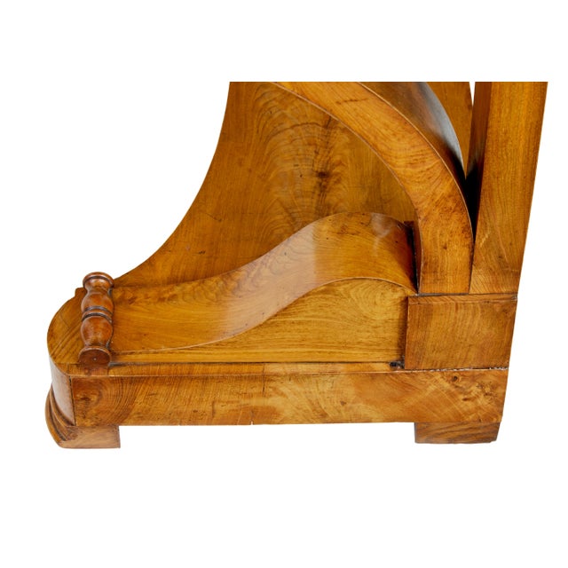 Traditional Mid 19th Century Swedish Elm Marble Top Console Table, 1860s For Sale - Image 3 of 11