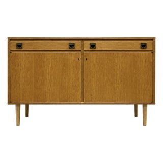 Mid Century Modern Oak Jr. Credenza | Danish Storage | Entryway Cabinet, Circa 1960's For Sale