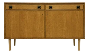 Mid Century Modern Oak Jr. Credenza | Danish Storage | Entryway Cabinet, Circa 1960's