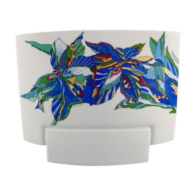 Large Vase with Colorful Flowers from Rosenthal, 1970s For Sale - Image 6 of 6