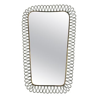 Mid-Century Modern Italian Brass Mirror by Gio Ponti, 1950s For Sale