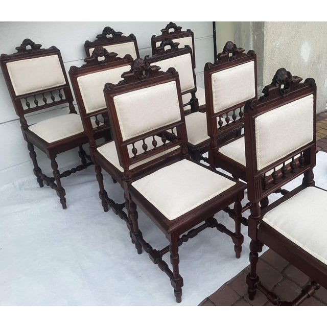 Neo-Renaissance Oak Chairs, 1900s, Set of 8 For Sale - Image 9 of 18