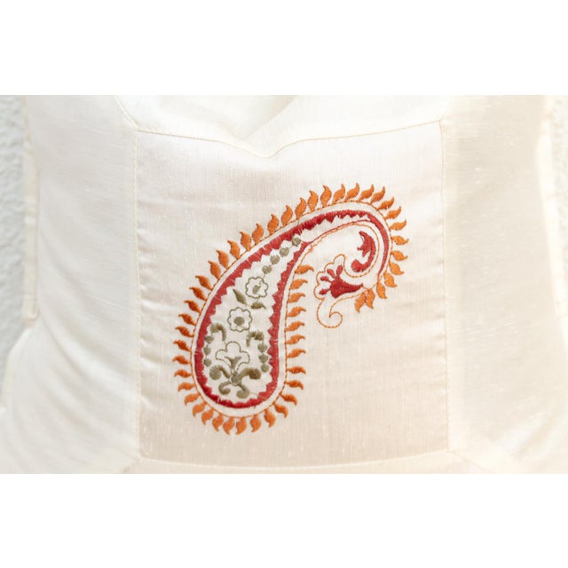 Ira Ivory Paisley Pillow Cover For Sale - Image 4 of 6
