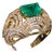 Certified Natural 5.45Cts VS F Diamond Emerald 18K Solid Gold Dome Bombay Ring, size 6.75 For Sale