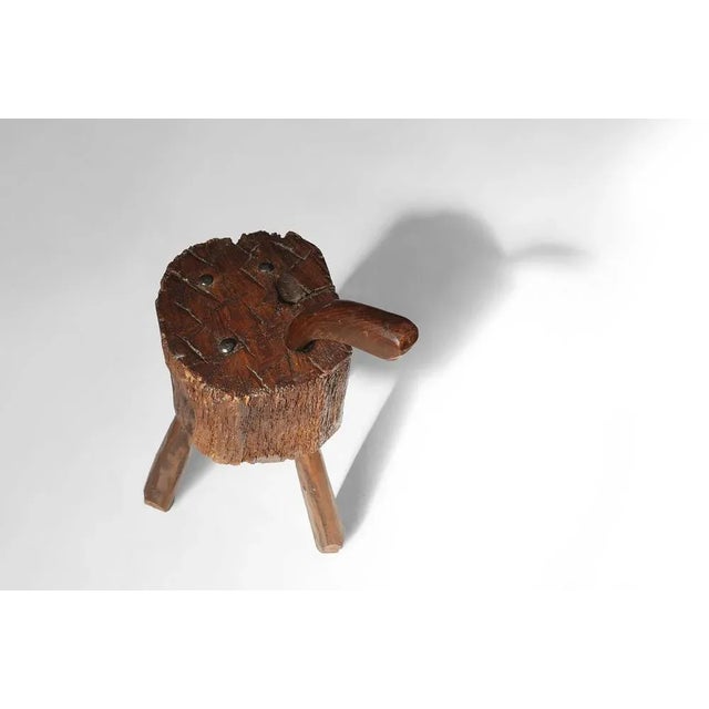 Mid-Century Modern 19th Century Handmade Stool For Sale - Image 3 of 11