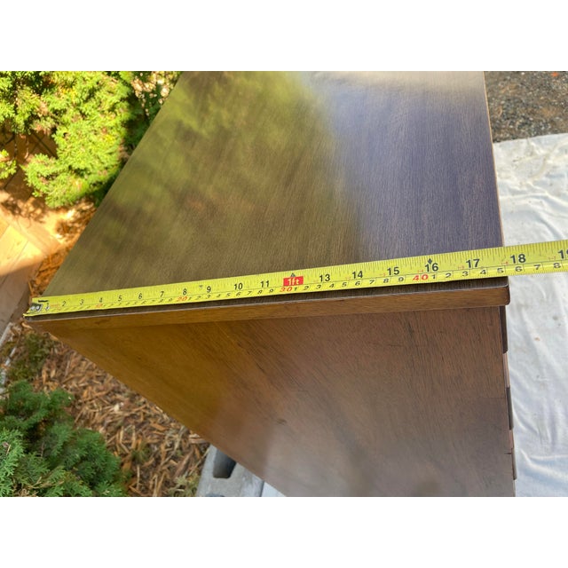 Vintage Dixie Furniture Co. Walnut 5-Drawer Highboy Chest, Mid-Century Modern For Sale - Image 9 of 9