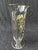 Tall vintage clear glass vase accented with an intricate sterling silver floral overlay. Unsigned. Vase measures 4 1/8" in...