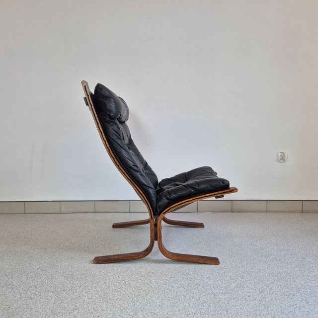 Mid-Century Black Leather Siesta Chair by Ingmar Relling for Westnofa, 1960s For Sale - Image 10 of 10