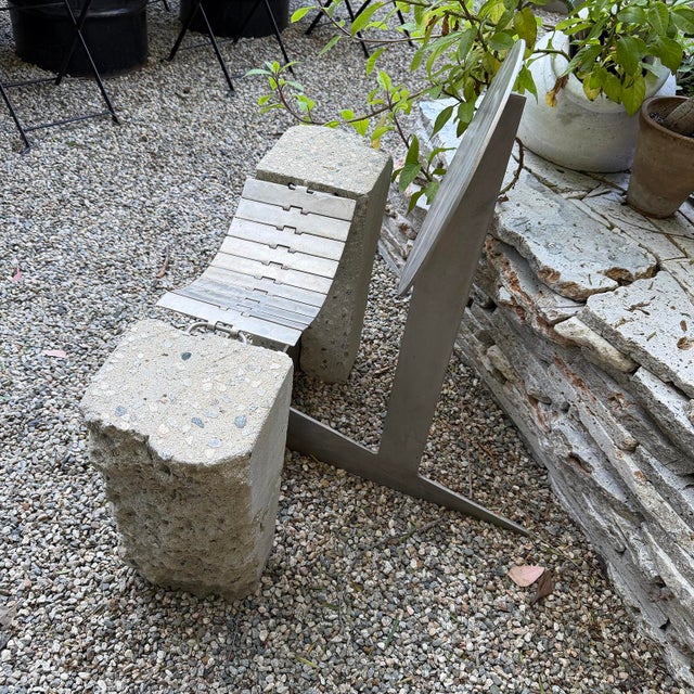 20th Century Brutalist Modernist Concrete and Metal Lounge Chairs For Sale - Image 12 of 18